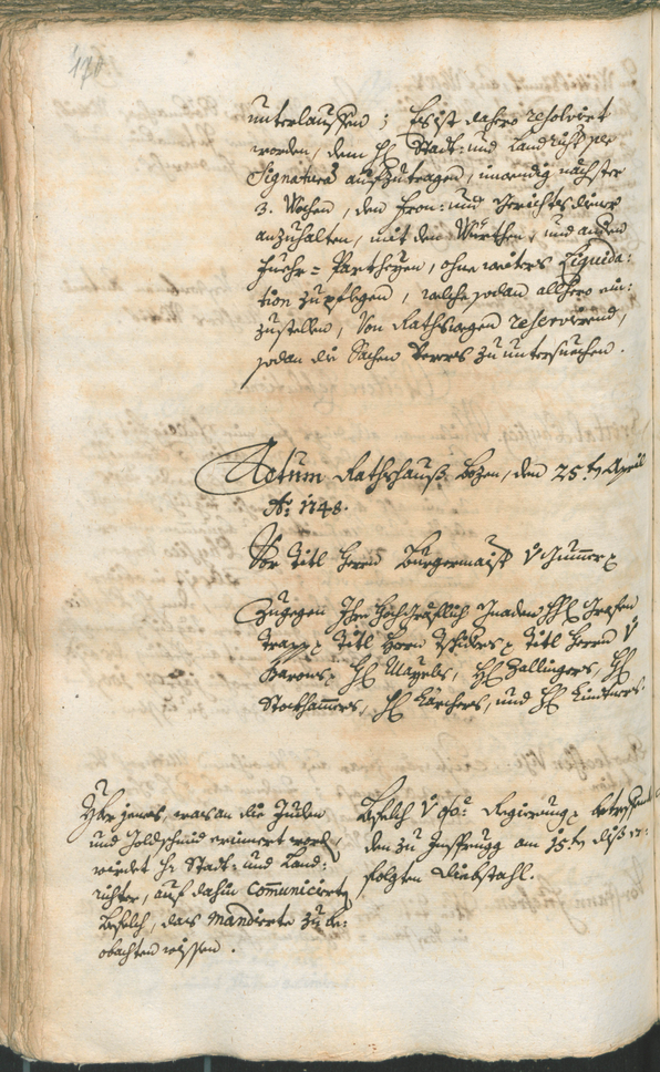 Stadtarchiv Bozen - BOhisto Ratsprotokoll 1747/50 