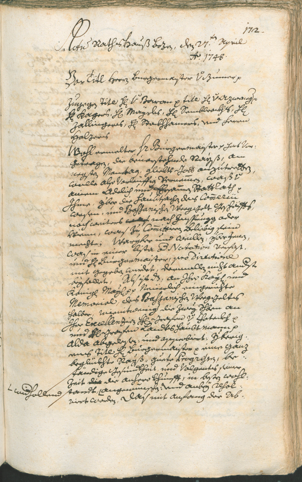 Archivio Storico della Città di Bolzano - BOhisto protocollo consiliare 1747/50 