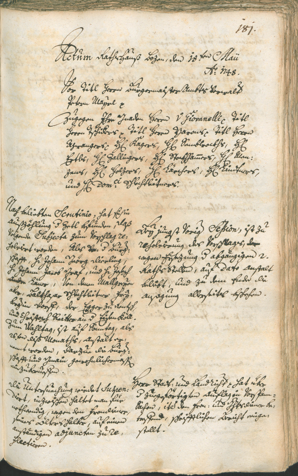 Civic Archives of Bozen-Bolzano - BOhisto Ratsprotokoll 1747/50 