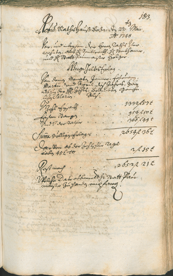 Stadtarchiv Bozen - BOhisto Ratsprotokoll 1747/50 