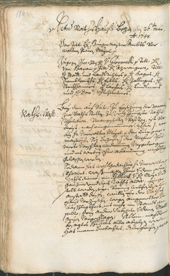 Archivio Storico della Città di Bolzano - BOhisto protocollo consiliare 1747/50 