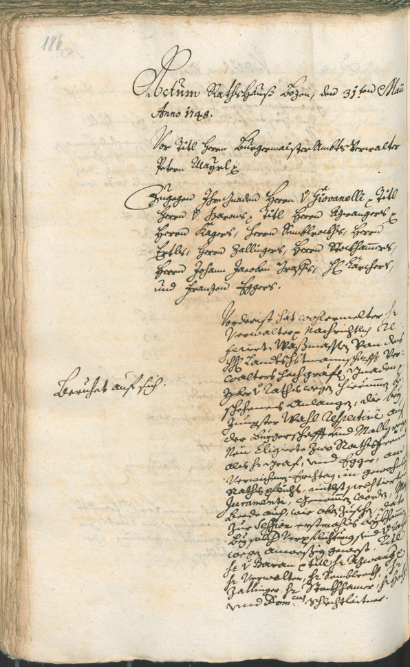 Stadtarchiv Bozen - BOhisto Ratsprotokoll 1747/50 