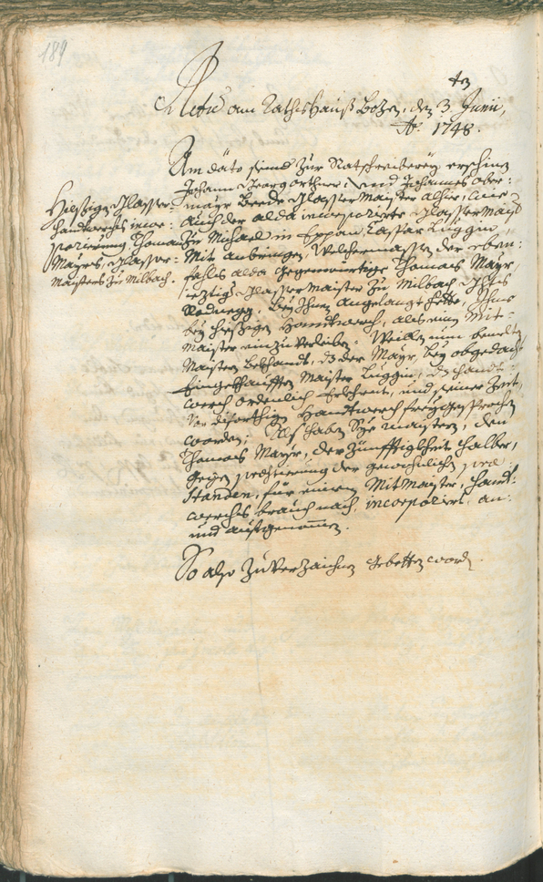 Archivio Storico della Città di Bolzano - BOhisto protocollo consiliare 1747/50 