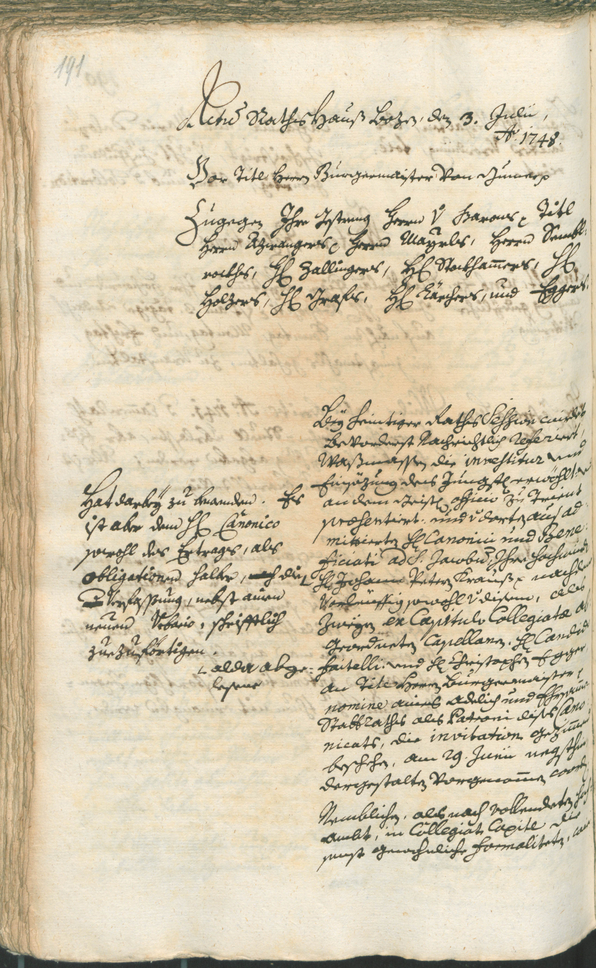 Archivio Storico della Città di Bolzano - BOhisto protocollo consiliare 1747/50 