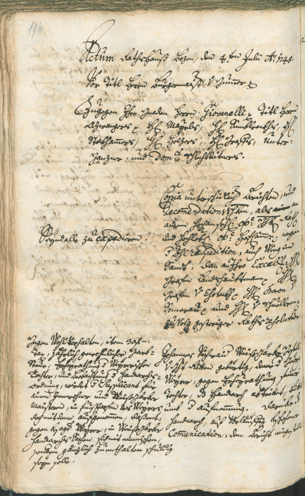 Stadtarchiv Bozen - BOhisto Ratsprotokoll 1747/50 