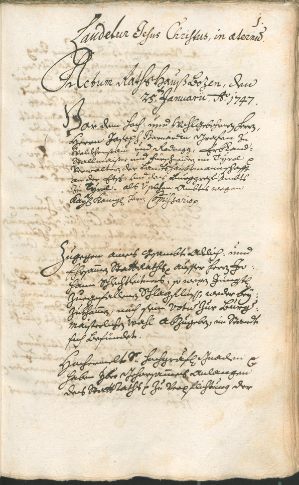 Stadtarchiv Bozen - BOhisto Ratsprotokoll 1747/50 