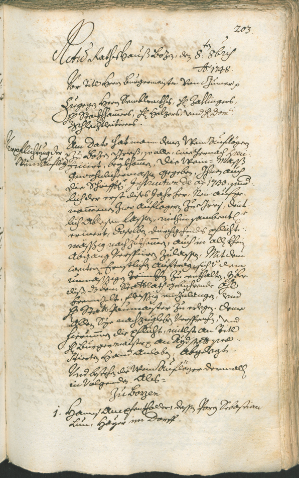 Archivio Storico della Città di Bolzano - BOhisto protocollo consiliare 1747/50 