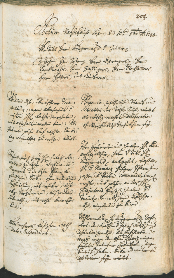 Archivio Storico della Città di Bolzano - BOhisto protocollo consiliare 1747/50 