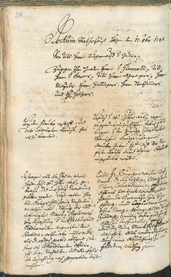 Archivio Storico della Città di Bolzano - BOhisto protocollo consiliare 1747/50 