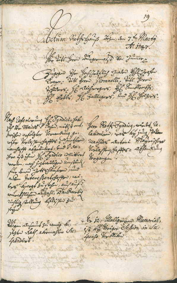 Stadtarchiv Bozen - BOhisto Ratsprotokoll 1747/50 