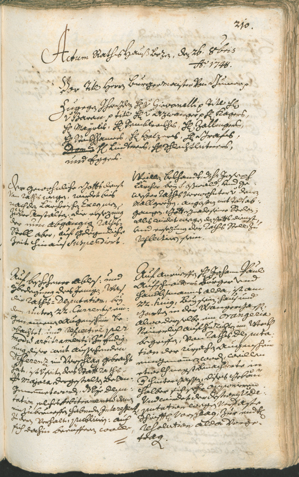 Archivio Storico della Città di Bolzano - BOhisto protocollo consiliare 1747/50 