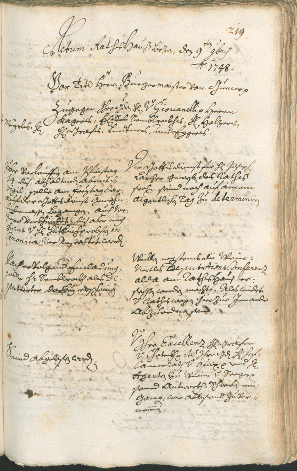 Archivio Storico della Città di Bolzano - BOhisto protocollo consiliare 1747/50 