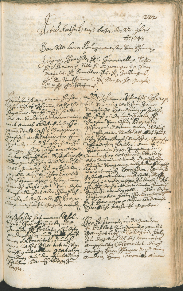 Archivio Storico della Città di Bolzano - BOhisto protocollo consiliare 1747/50 