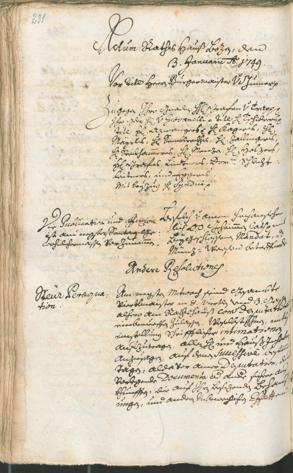 Archivio Storico della Città di Bolzano - BOhisto protocollo consiliare 1747/50 