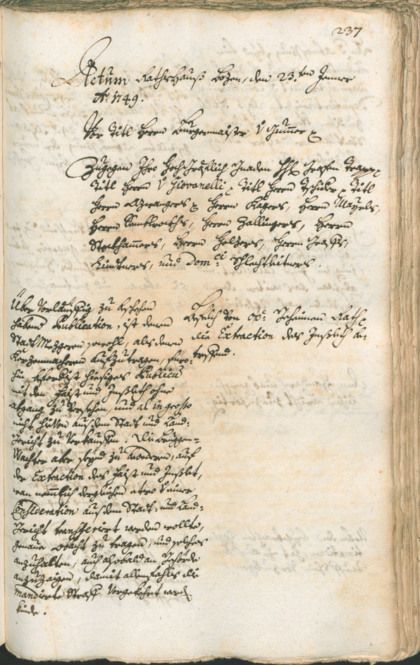 Stadtarchiv Bozen - BOhisto Ratsprotokoll 1747/50 