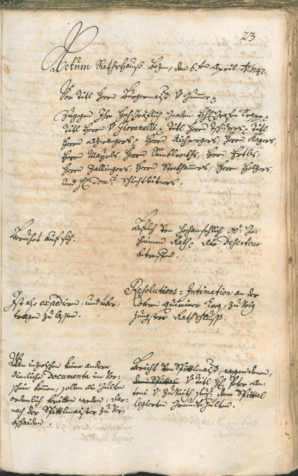 Stadtarchiv Bozen - BOhisto Ratsprotokoll 1747/50 