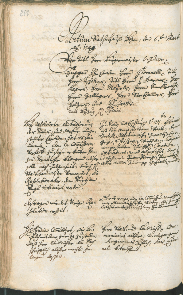 Archivio Storico della Città di Bolzano - BOhisto protocollo consiliare 1747/50 