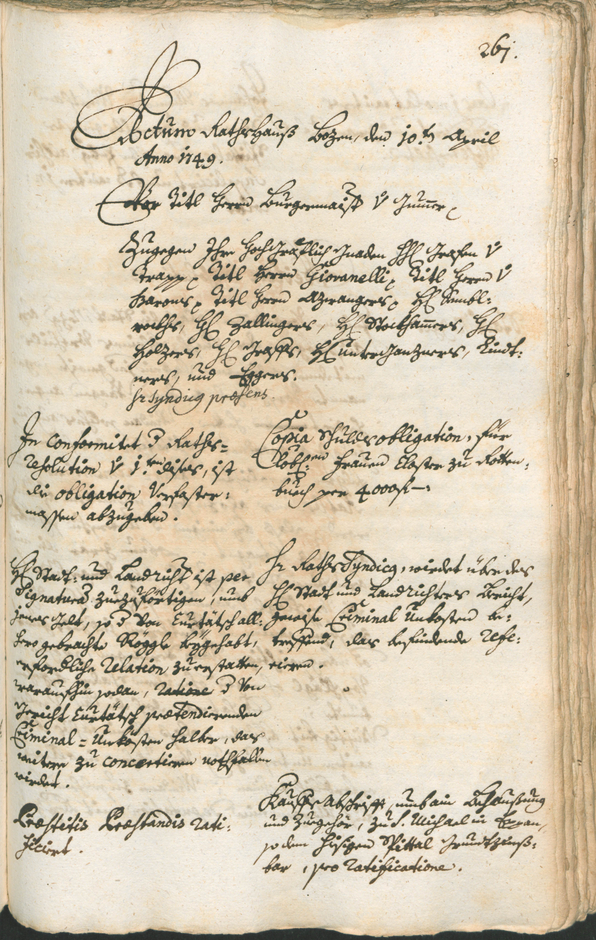 Archivio Storico della Città di Bolzano - BOhisto protocollo consiliare 1747/50 