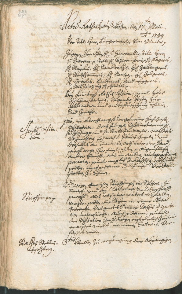 Archivio Storico della Città di Bolzano - BOhisto protocollo consiliare 1747/50 