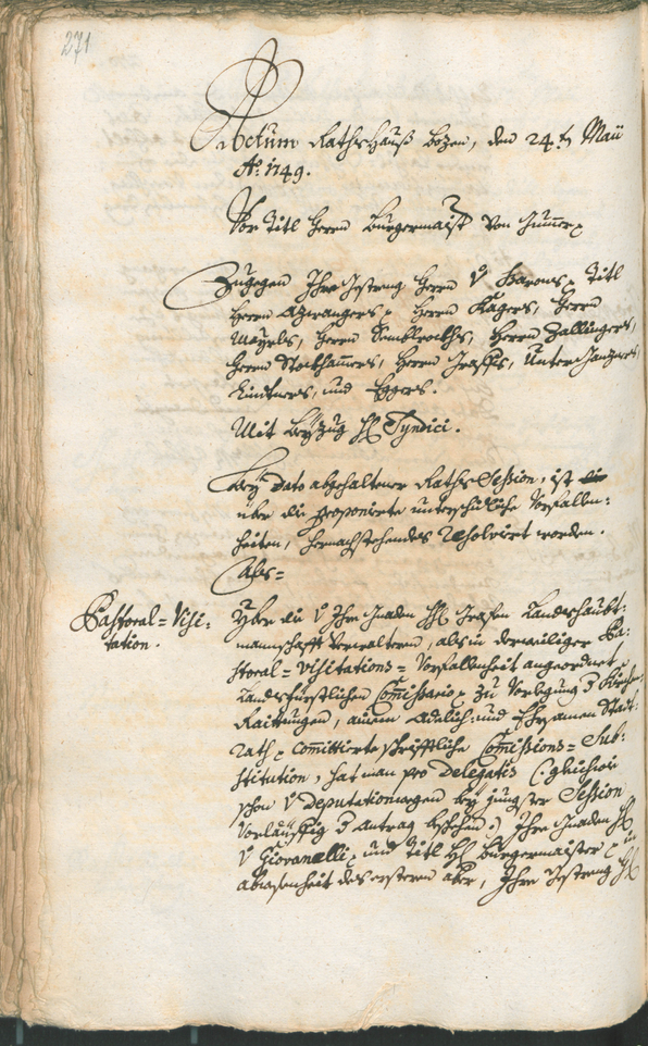 Civic Archives of Bozen-Bolzano - BOhisto Ratsprotokoll 1747/50 