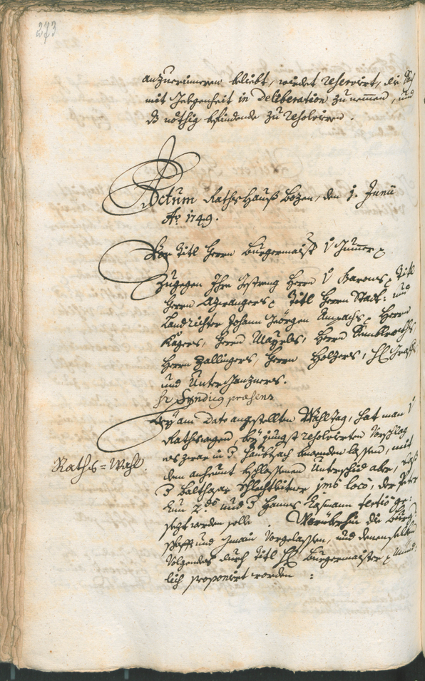 Archivio Storico della Città di Bolzano - BOhisto protocollo consiliare 1747/50 