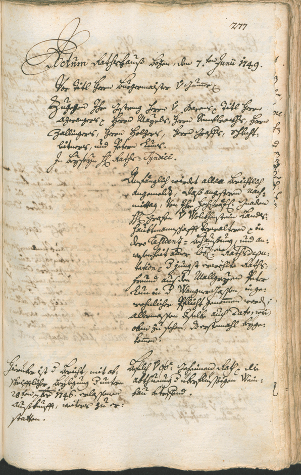 Stadtarchiv Bozen - BOhisto Ratsprotokoll 1747/50 