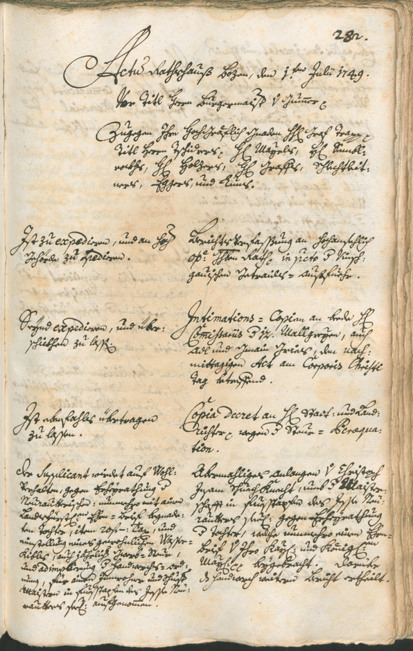 Archivio Storico della Città di Bolzano - BOhisto protocollo consiliare 1747/50 