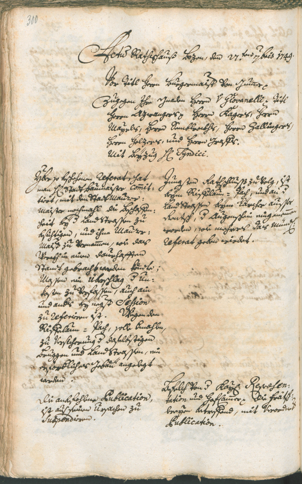 Civic Archives of Bozen-Bolzano - BOhisto Ratsprotokoll 1747/50 