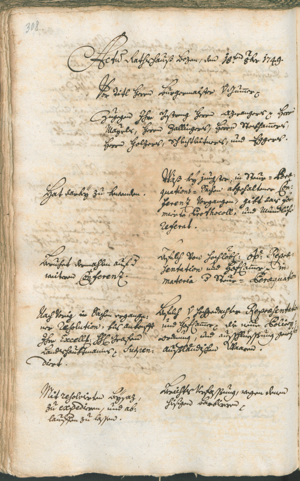 Archivio Storico della Città di Bolzano - BOhisto protocollo consiliare 1747/50 