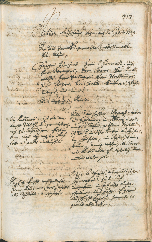 Archivio Storico della Città di Bolzano - BOhisto protocollo consiliare 1747/50 