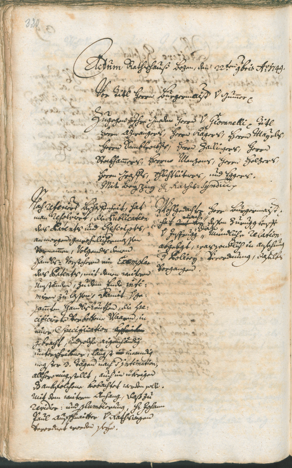 Archivio Storico della Città di Bolzano - BOhisto protocollo consiliare 1747/50 