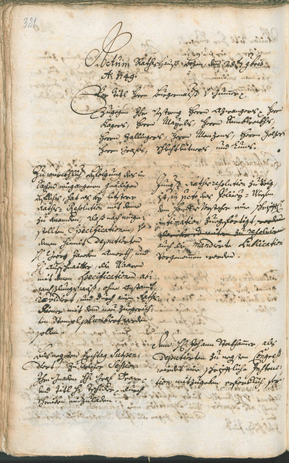 Archivio Storico della Città di Bolzano - BOhisto protocollo consiliare 1747/50 