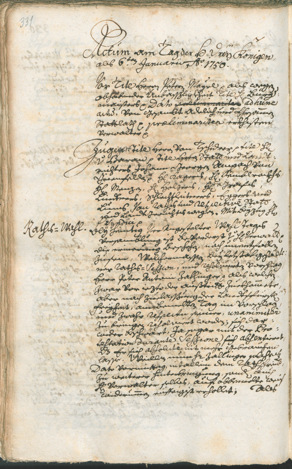 Stadtarchiv Bozen - BOhisto Ratsprotokoll 1747/50 