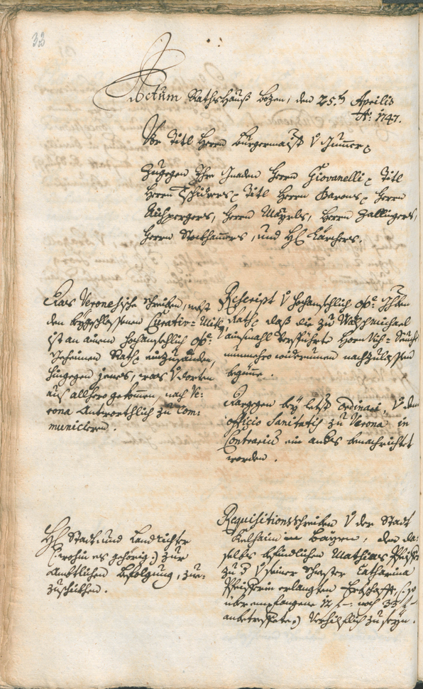 Archivio Storico della Città di Bolzano - BOhisto protocollo consiliare 1747/50 