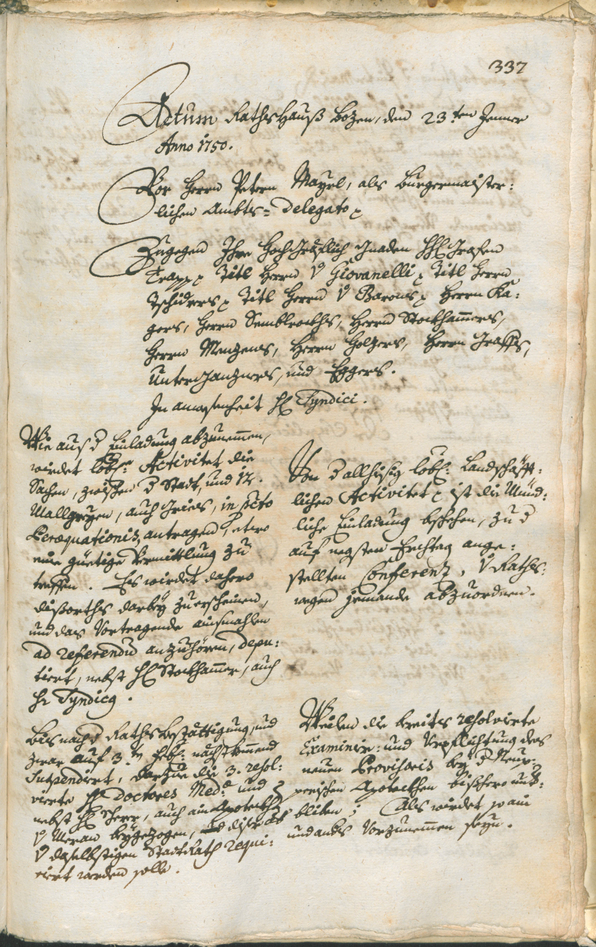 Archivio Storico della Città di Bolzano - BOhisto protocollo consiliare 1747/50 