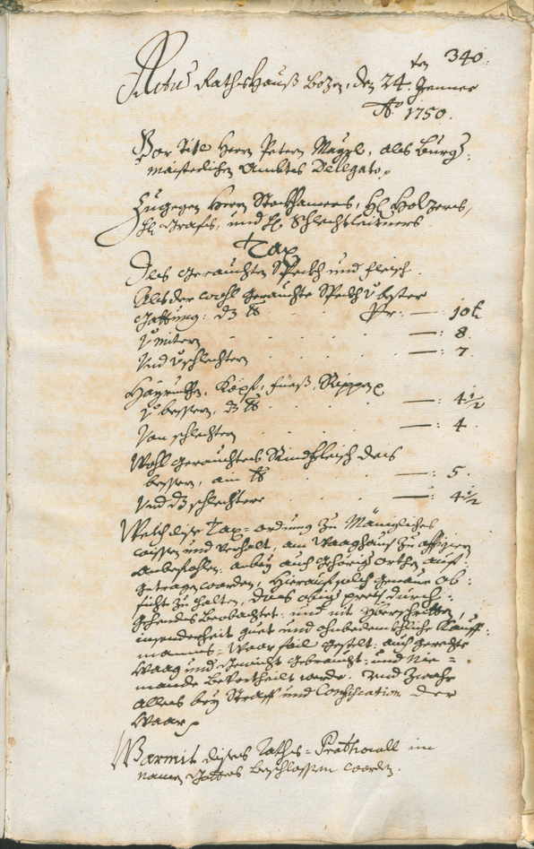 Civic Archives of Bozen-Bolzano - BOhisto Ratsprotokoll 1747/50 