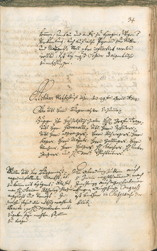 Archivio Storico della Città di Bolzano - BOhisto protocollo consiliare 1747/50 