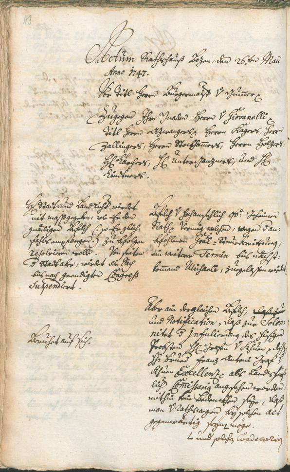 Archivio Storico della Città di Bolzano - BOhisto protocollo consiliare 1747/50 