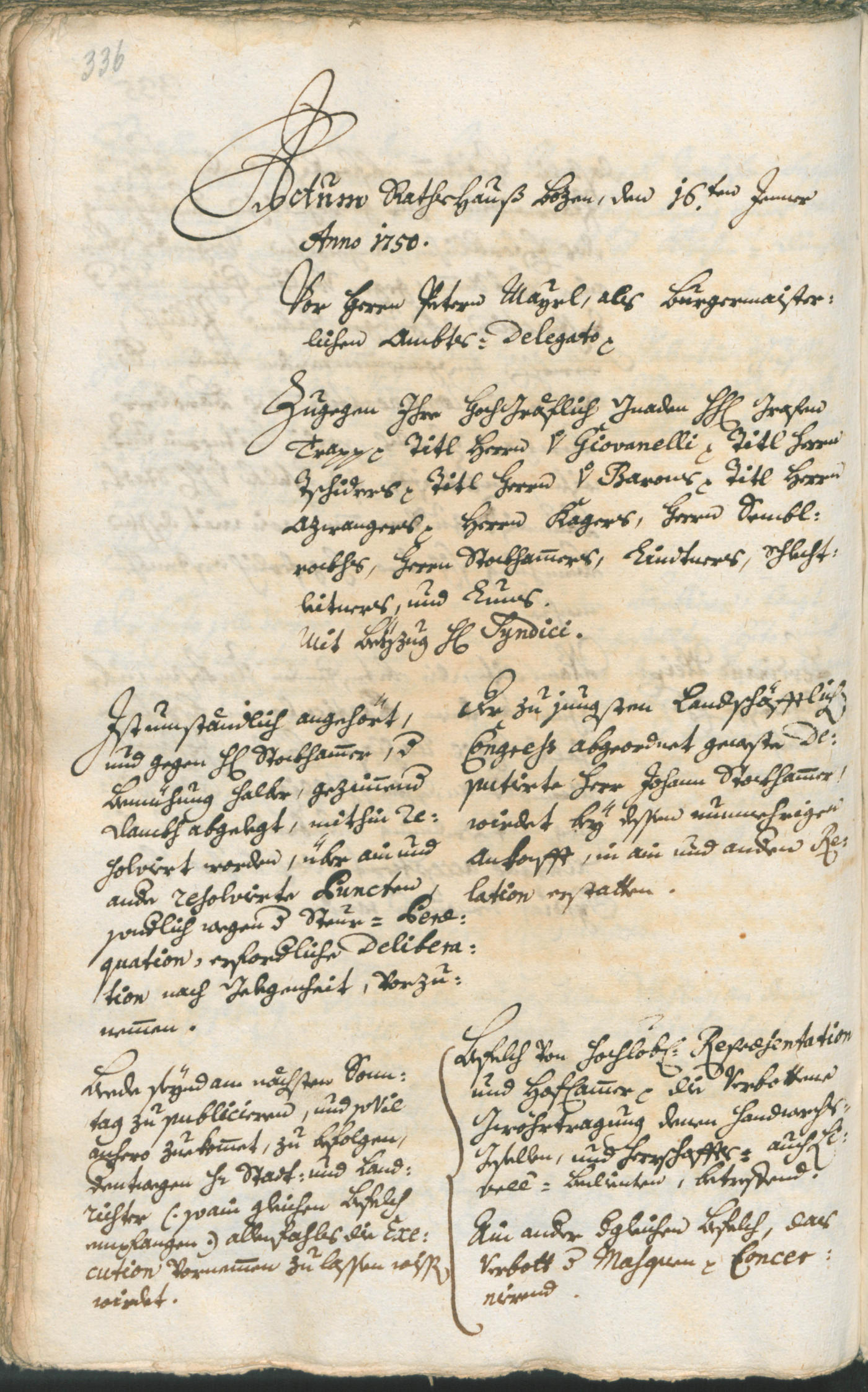 Archivio Storico della Città di Bolzano - BOhisto protocollo consiliare 1747/50 