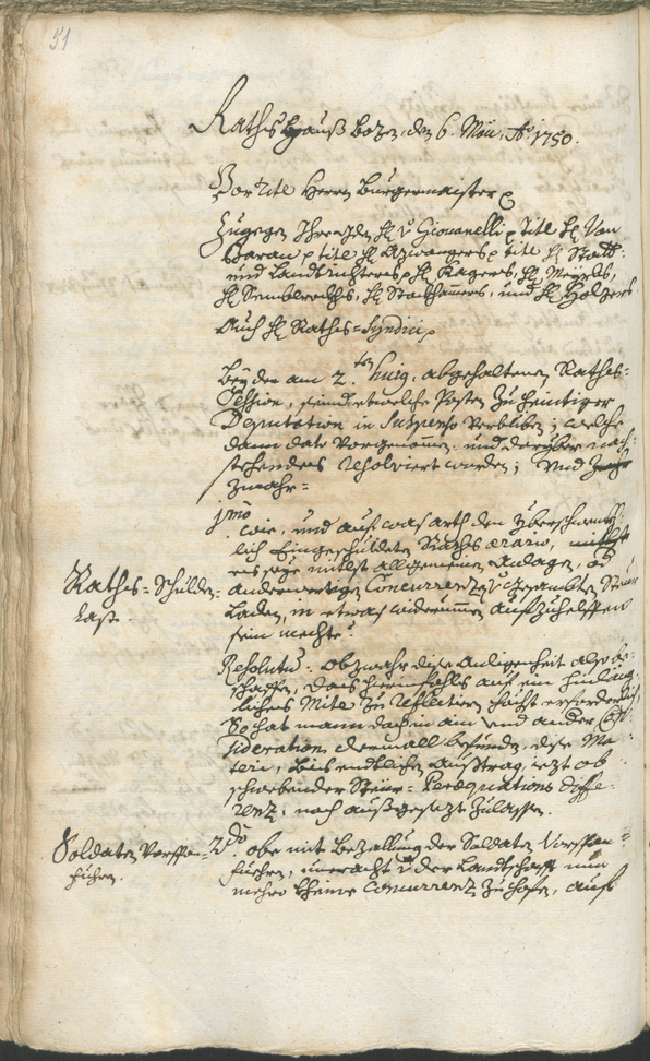 Archivio Storico della Città di Bolzano - BOhisto protocollo consiliare 1750/53 