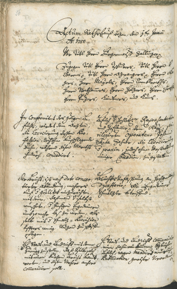 Stadtarchiv Bozen - BOhisto Ratsprotokoll 1750/53 