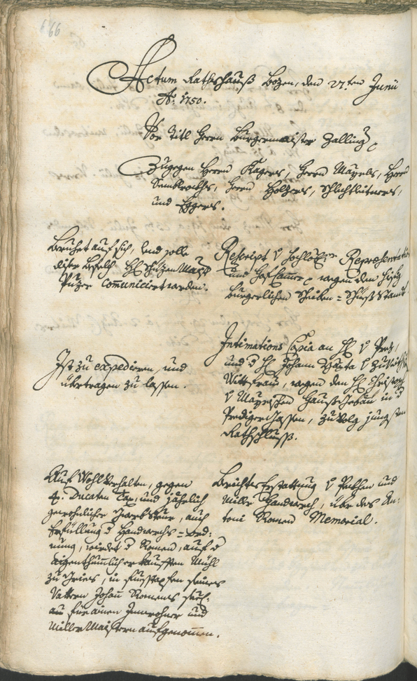 Archivio Storico della Città di Bolzano - BOhisto protocollo consiliare 1750/53 