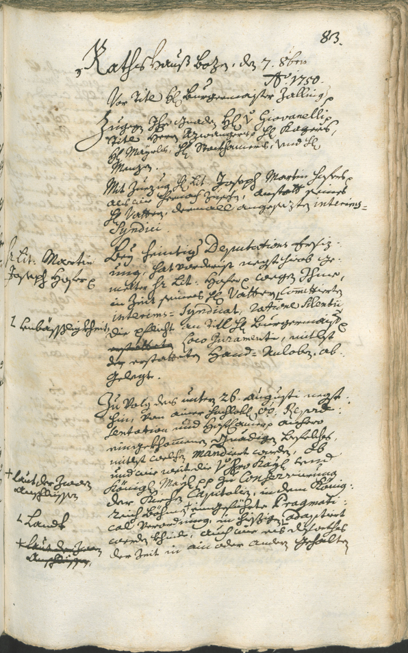 Archivio Storico della Città di Bolzano - BOhisto protocollo consiliare 1750/53 