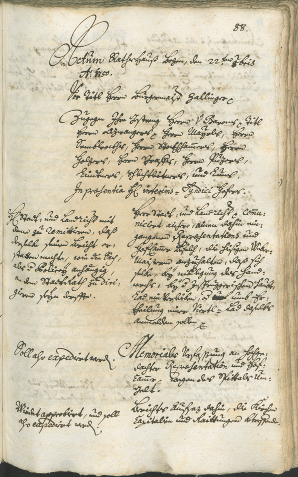 Stadtarchiv Bozen - BOhisto Ratsprotokoll 1750/53 