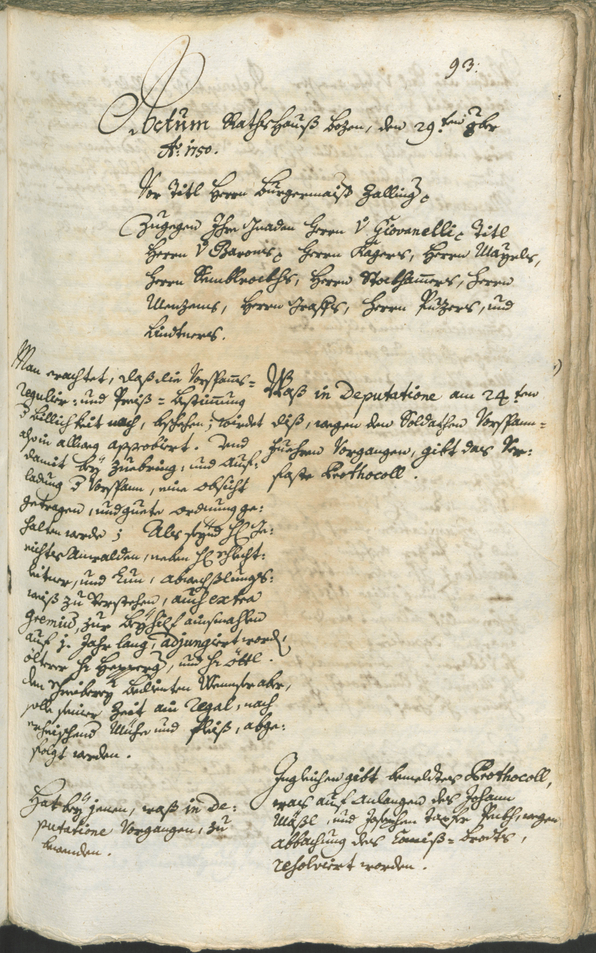 Civic Archives of Bozen-Bolzano - BOhisto Ratsprotokoll 1750/53 