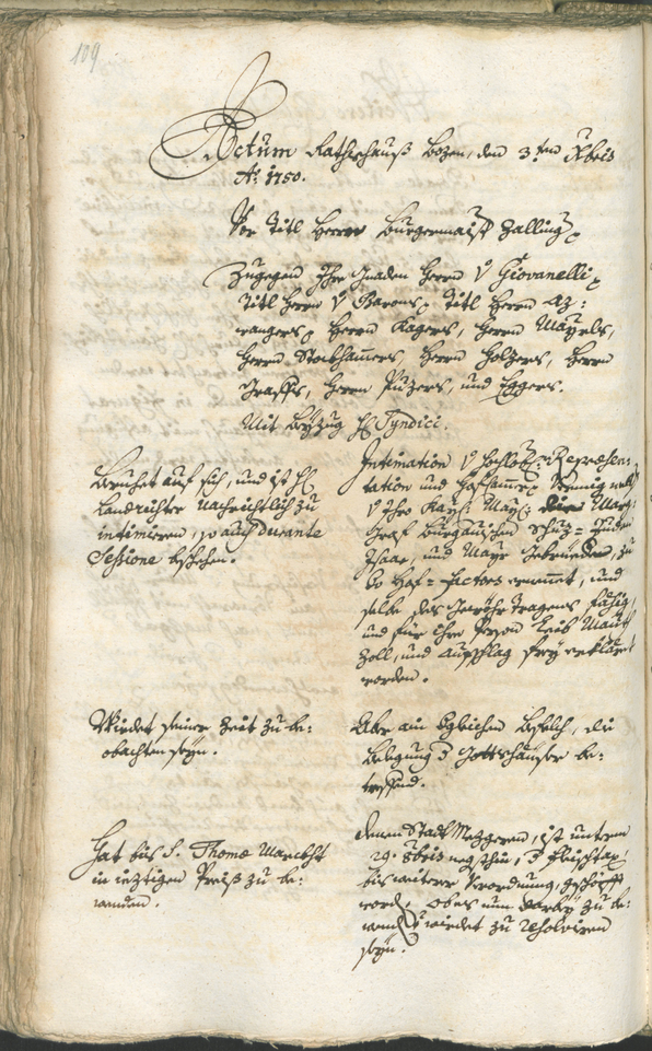 Stadtarchiv Bozen - BOhisto Ratsprotokoll 1750/53 