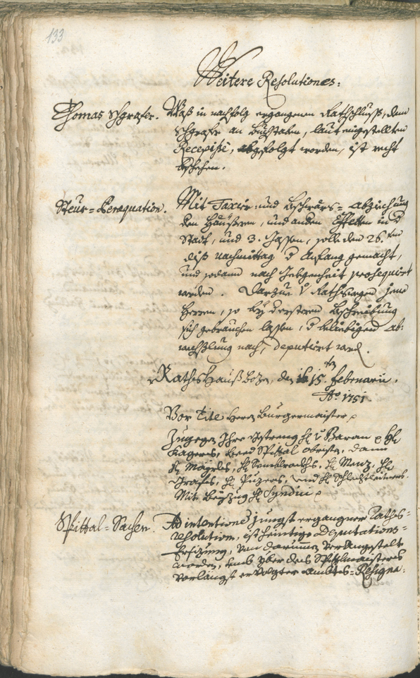 Archivio Storico della Città di Bolzano - BOhisto protocollo consiliare 1750/53 