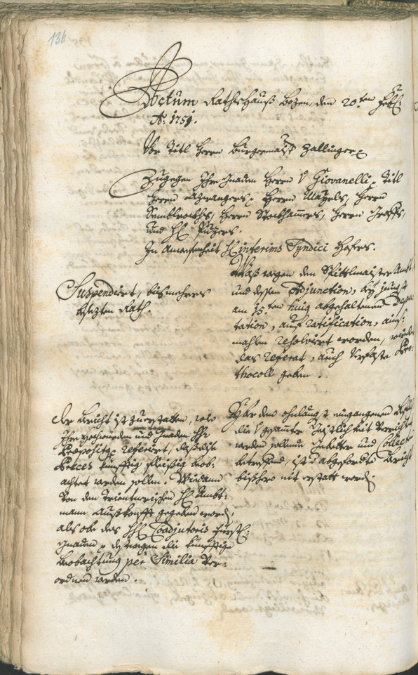 Archivio Storico della Città di Bolzano - BOhisto protocollo consiliare 1750/53 