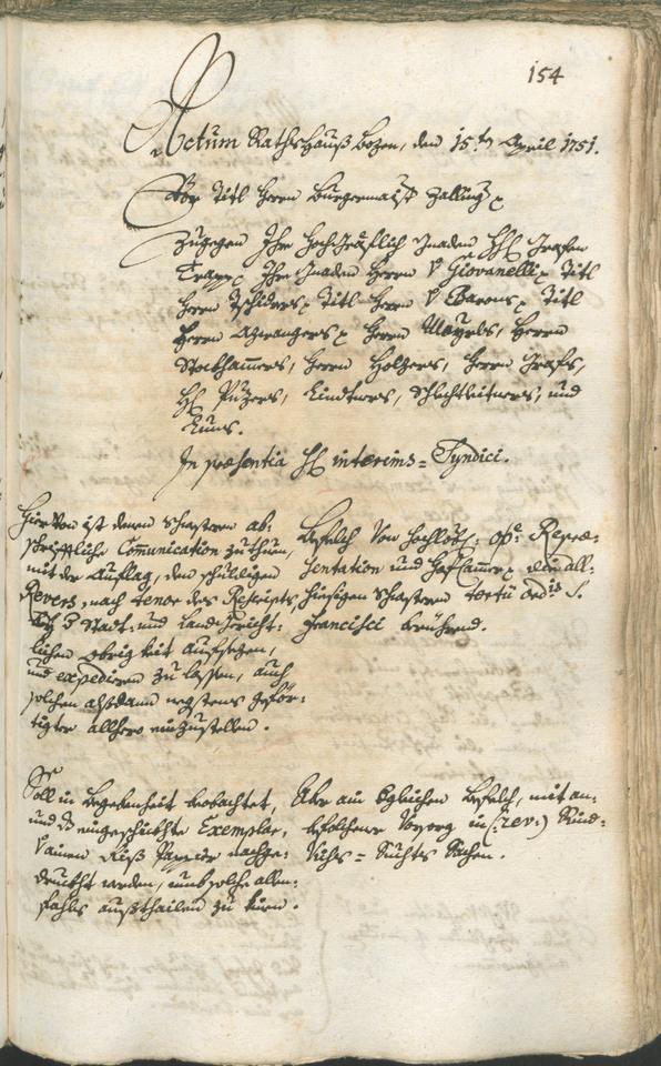 Archivio Storico della Città di Bolzano - BOhisto protocollo consiliare 1750/53 