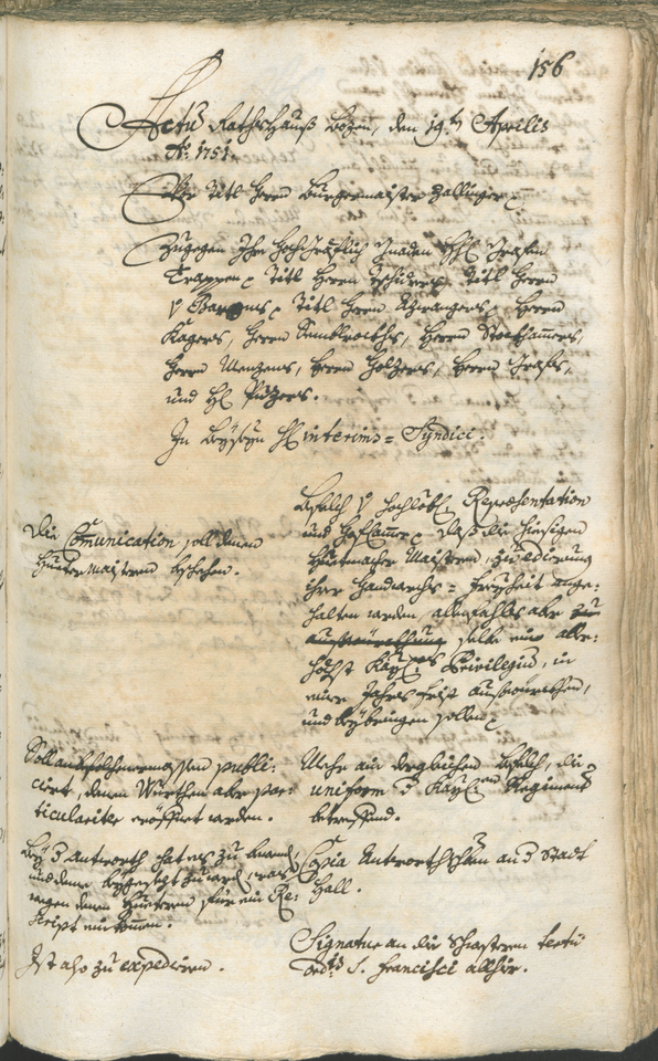 Stadtarchiv Bozen - BOhisto Ratsprotokoll 1750/53 